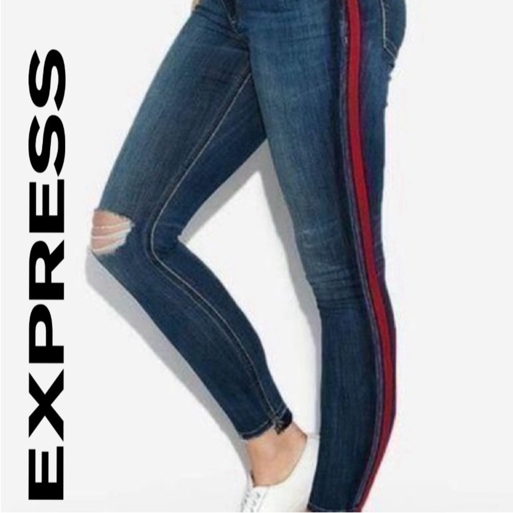 EXPRESS  High Rise Ankle Jegging with‎ Side Stripe